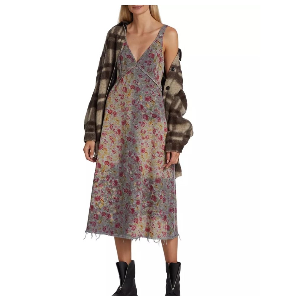 R13 Bleached Grunge Slip Dress